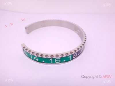 Replica Rolex Bangle - Black & Green GMT Watch Bezel Style Bracelet